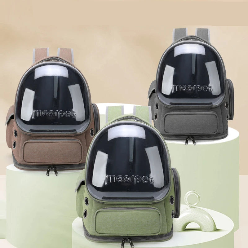 Clear Folding Pet Carrier Backpack for Small Pets