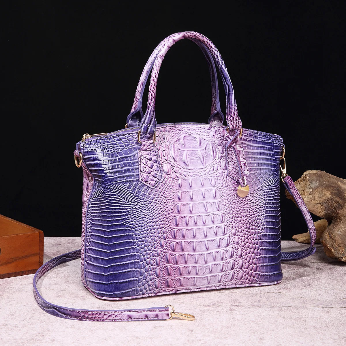 Fashion Colorful Alligator Style Handbag – Retro Crocodile Pattern PU Leather