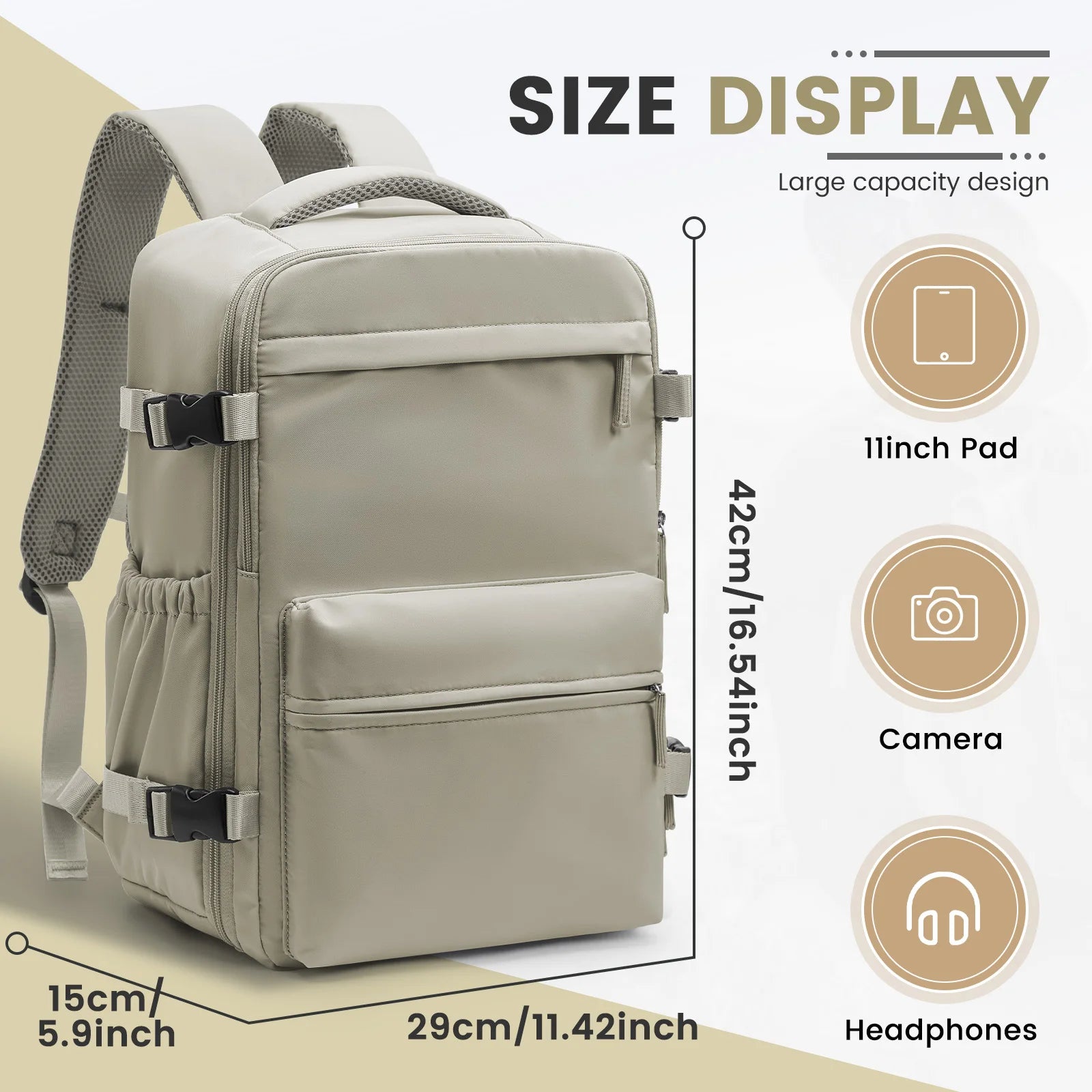 Ryanair 40x20x25 Cabin Backpack – Vacuum Compression Travel Laptop Backpack