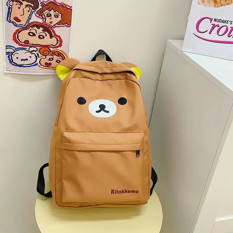 Miniso Cute Bear Cartoon Backpack – Large Capacity School & Travel Bag