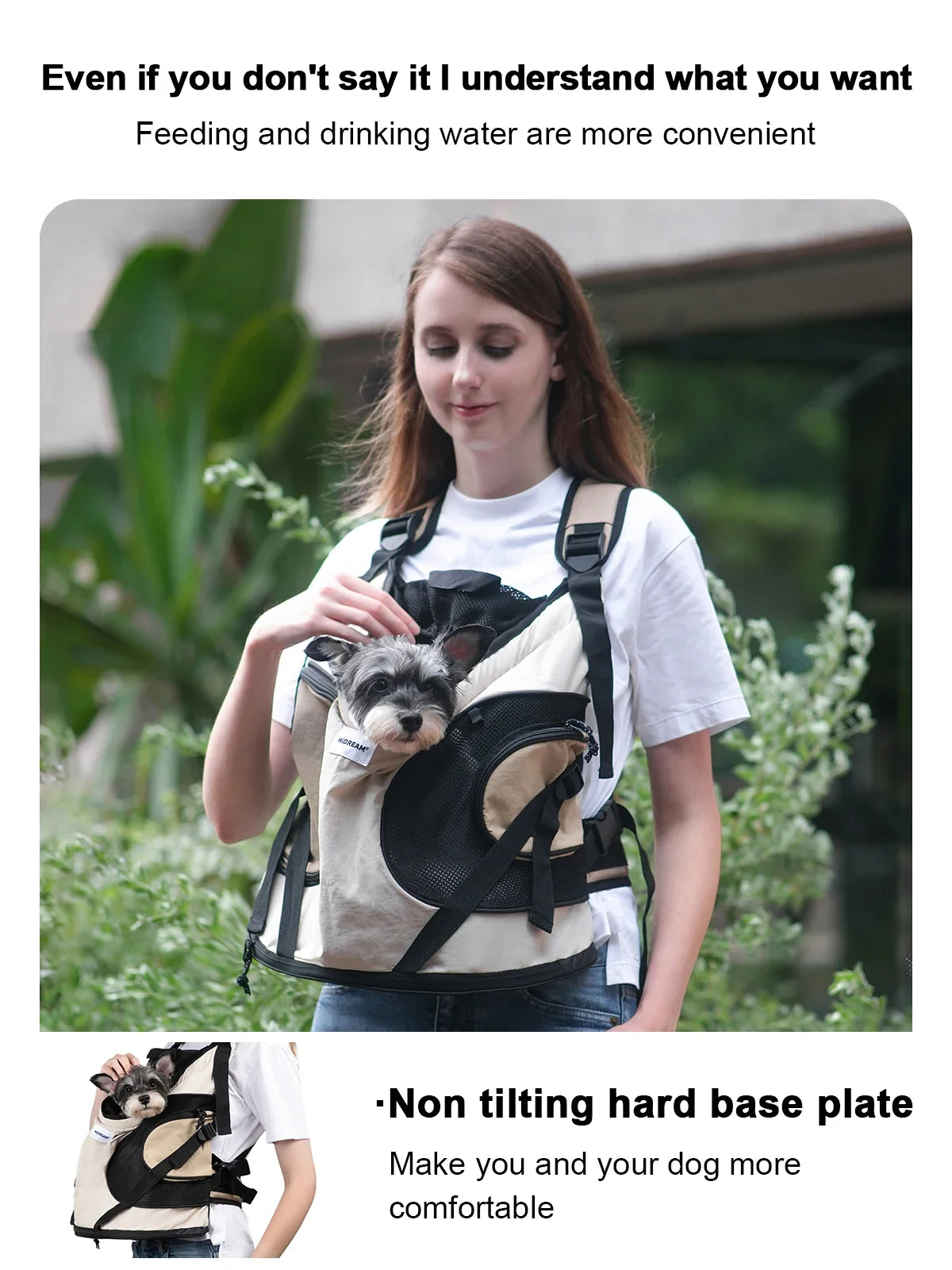 Pet Sling Bag – Breathable Canvas Front Carrier Backpack
