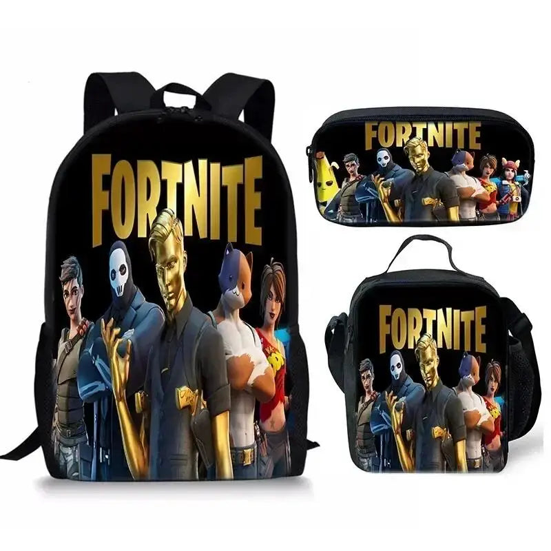 Fortnite Backpack 3PCS Set for Kids - Cool School Bag & Pencil Case
