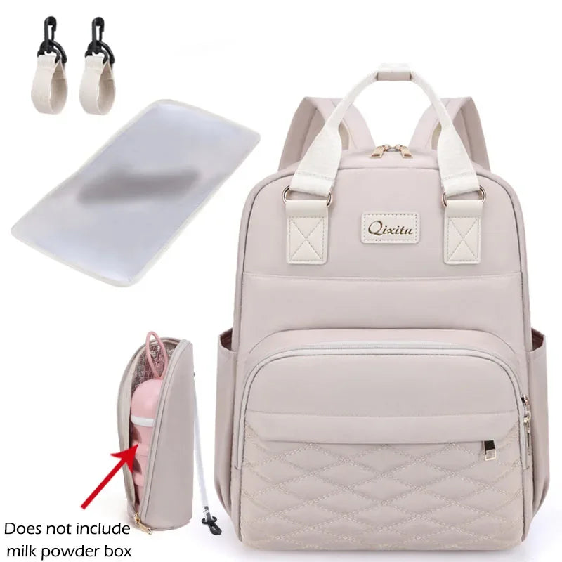 Portable Diaper Backpack with USB Charging Port for Moms