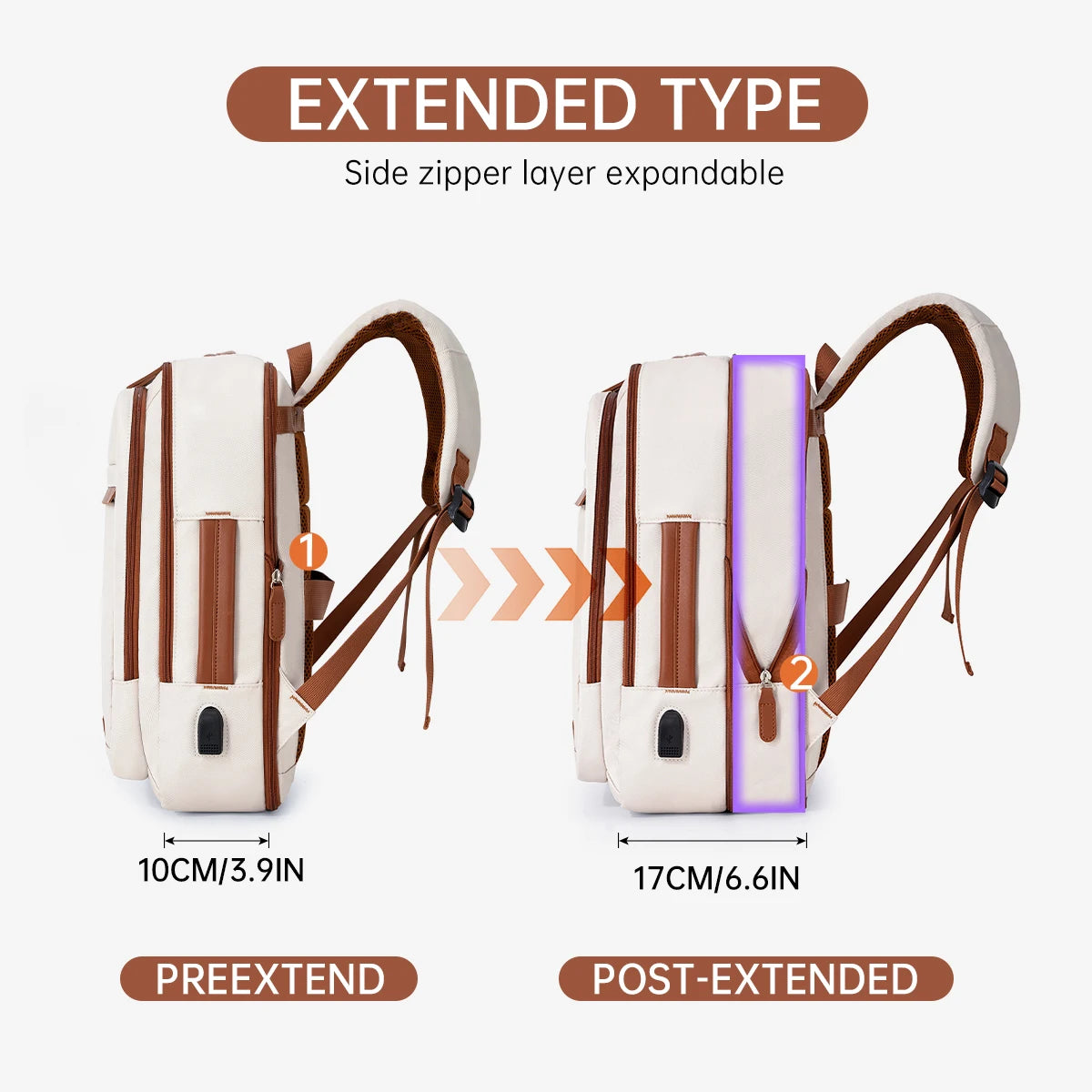 Durable USB charging backpack with waterproof design