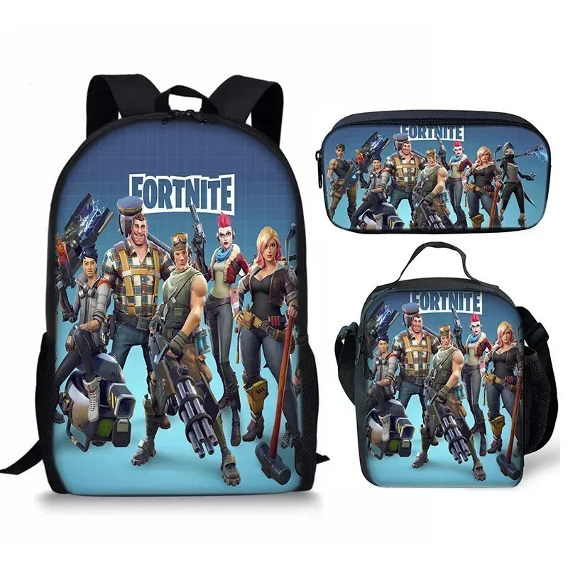 Fortnite Backpack 3PCS Set for Kids - Cool School Bag & Pencil Case