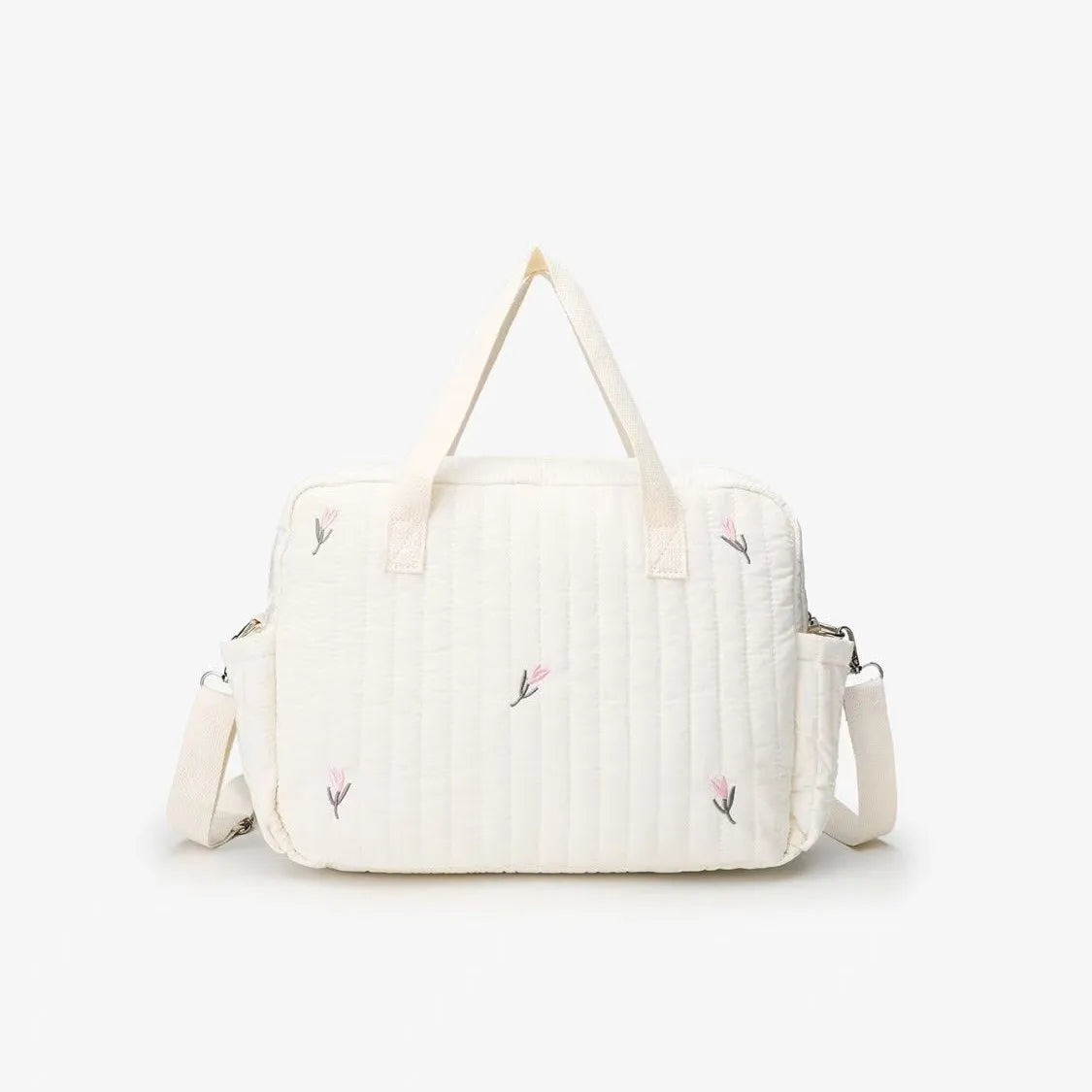 Nylon Diaper Bag with Bear Embroidery – Stroller Clip Travel Mommy Bag