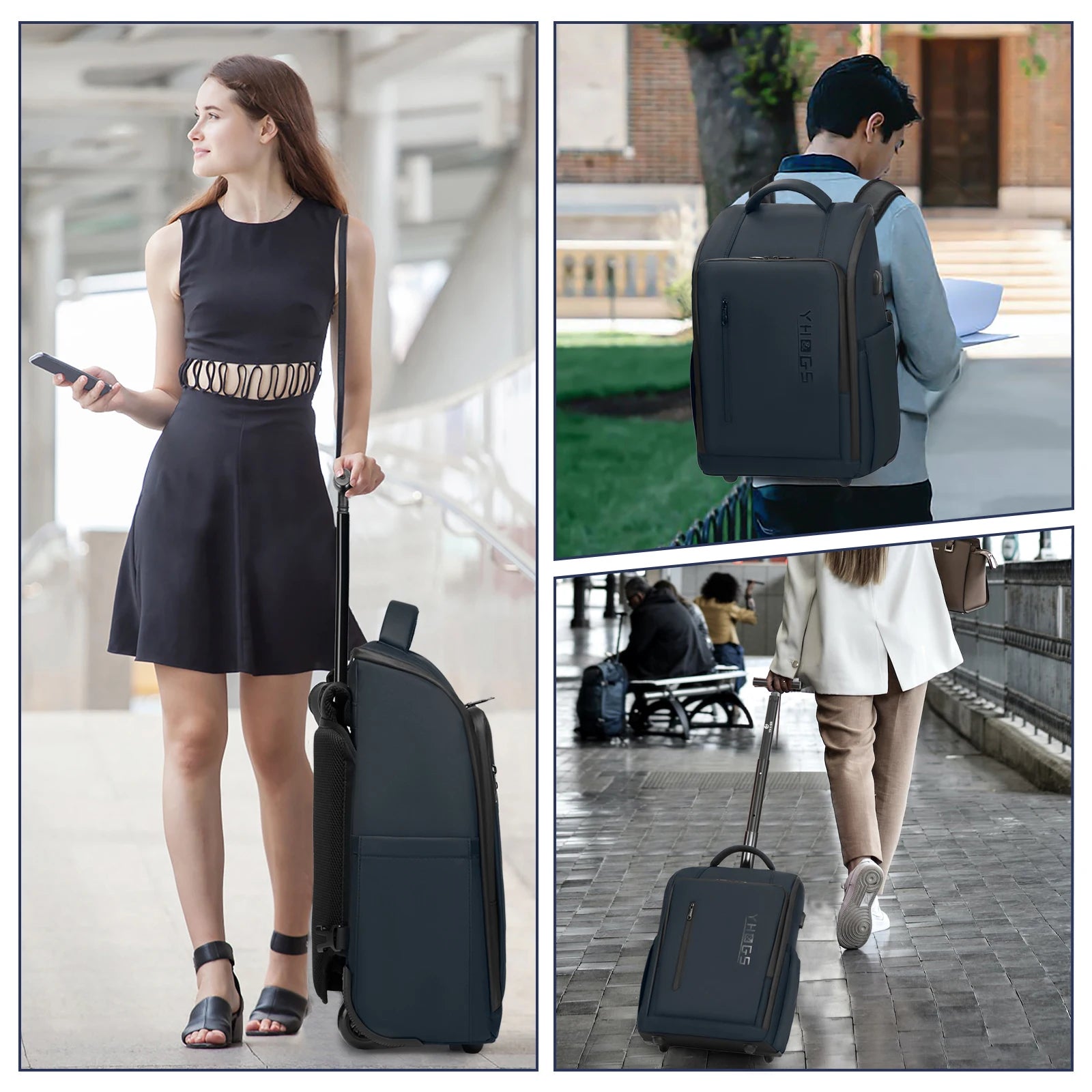 Rolling Travel Backpack with Laptop Compartment – Cabin Approved