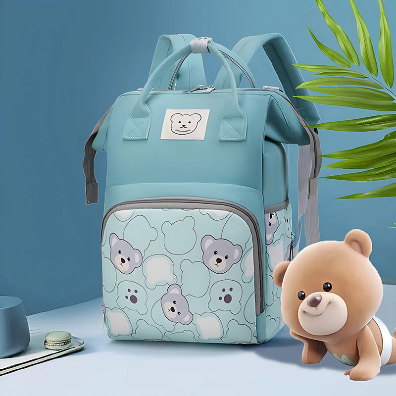 Baby Nappy Bag – Fashion Printed Bear Maternity Backpack for Moms