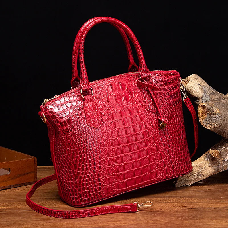 Fashion Colorful Alligator Style Handbag – Retro Crocodile Pattern PU Leather
