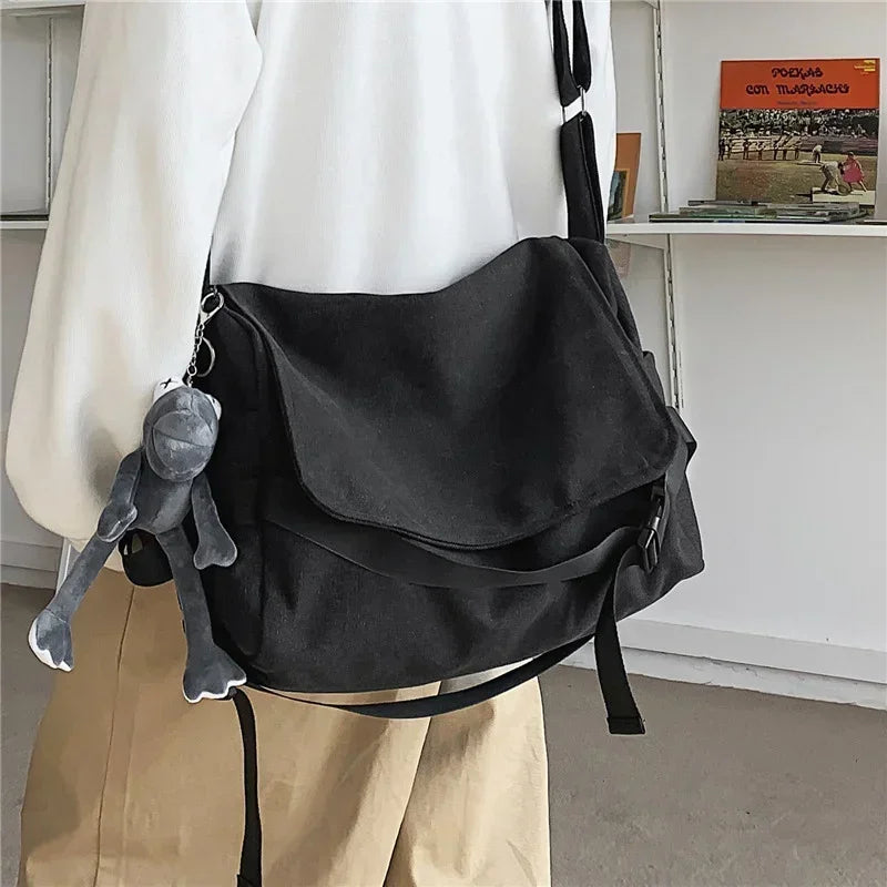 Canvas Messenger Bag – Large Capacity Shoulder Bag