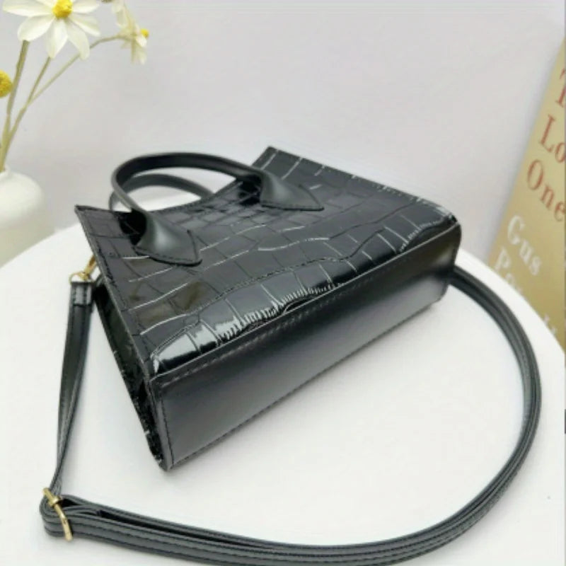 Simple Crocodile Pattern Handbag
