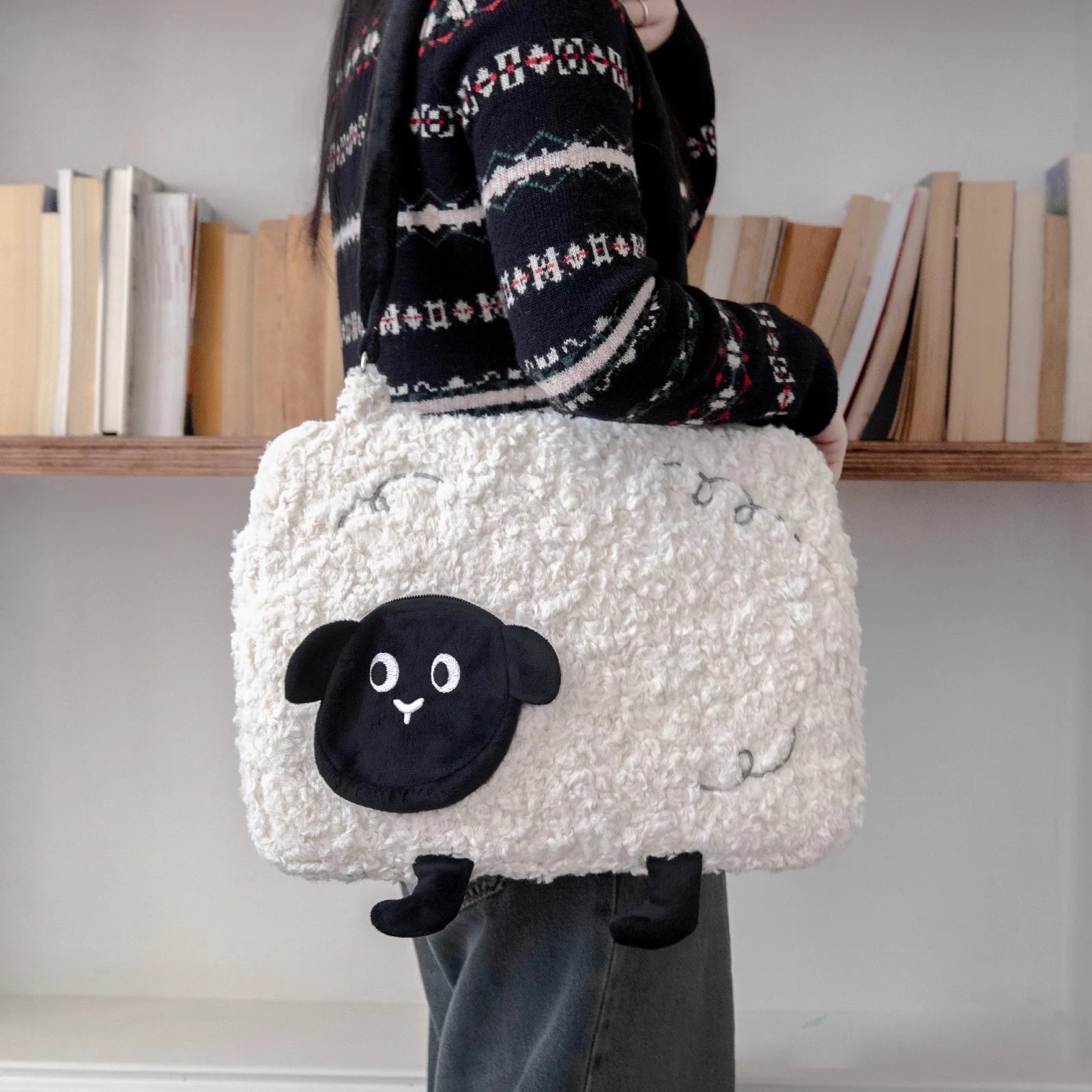 Lightweight Plush Laptop Handbag – Stylish & Protective