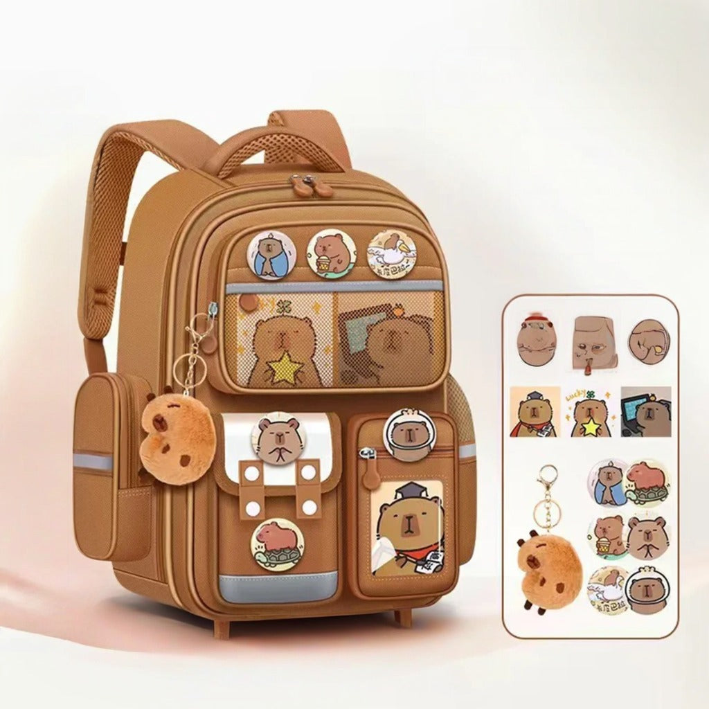 Capybara Cartoon Backpack – Large Capacity Waterproof Bag