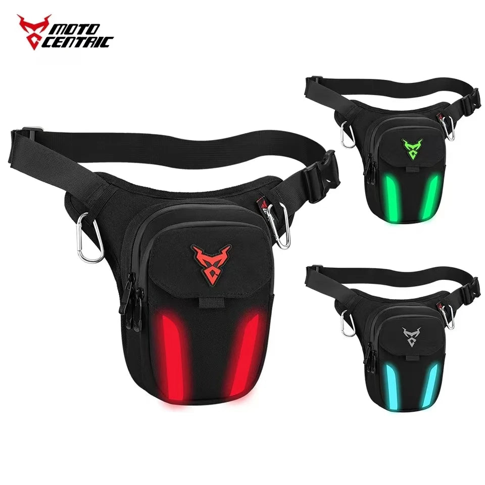 Motorcycle Leg Bag with LED Light – Waterproof Hip Bum Fanny Pack for Riding, Cycling