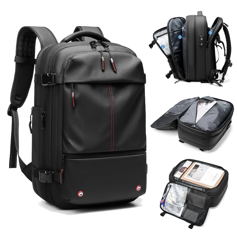 Smart Compression Backpack – 17-Inch Laptop Travel Bag