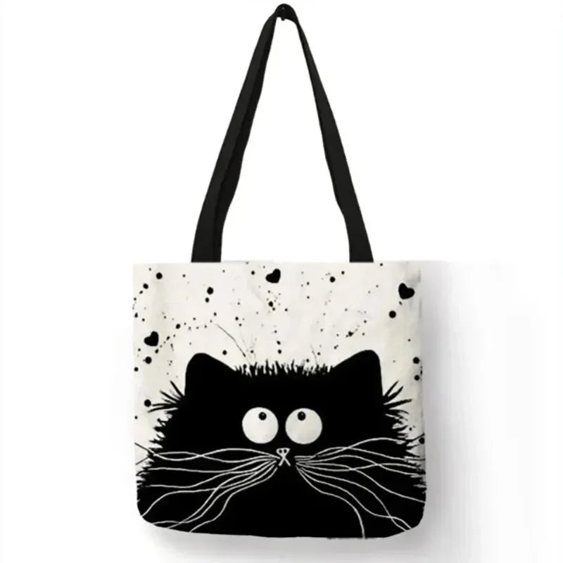 Animal Print Eco Tote – Sustainable Cat Canvas Bag for Women