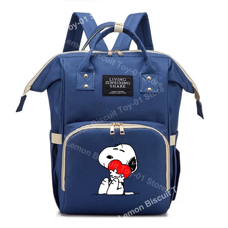 Cute Cartoon Diaper Bag – Snoopy Themed Baby Travel Backpack