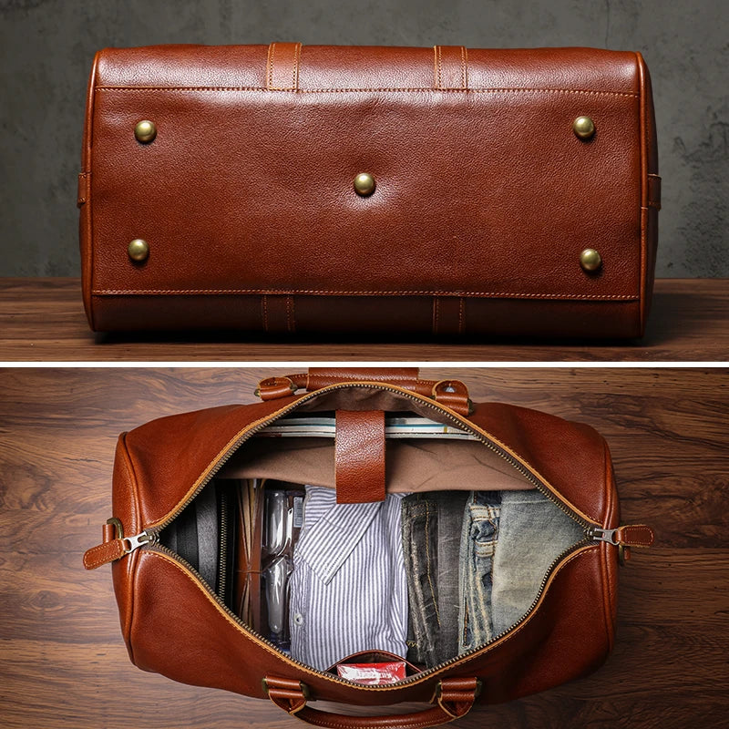 Retro Leather Travel Duffel Bag-High-Quality Retro Bags