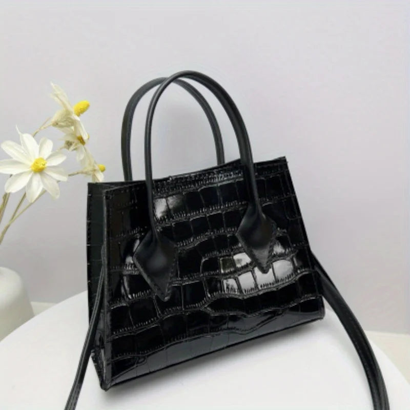 Simple Crocodile Pattern Handbag