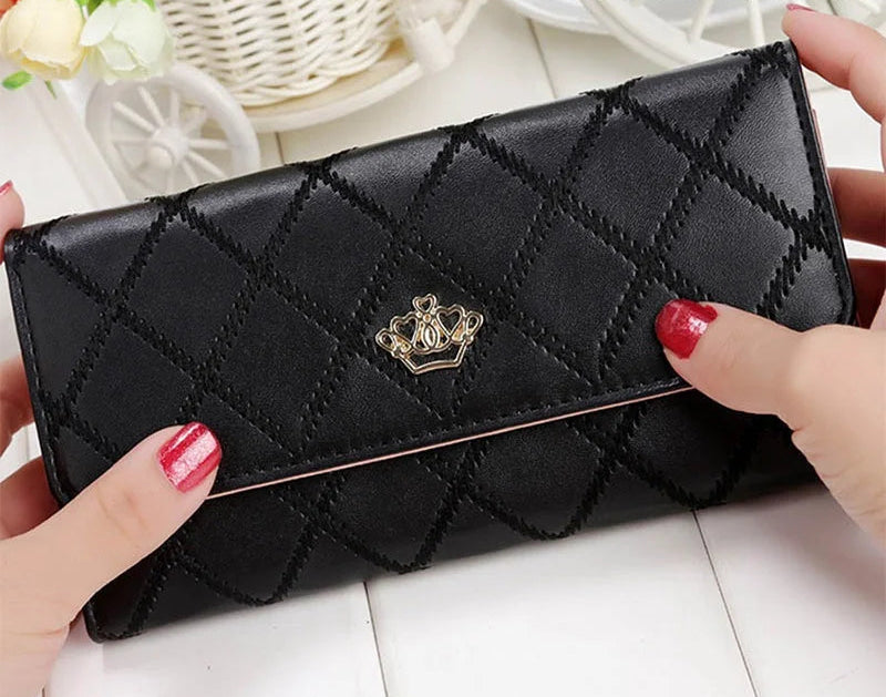 Plaid PU Leather Long Wallet