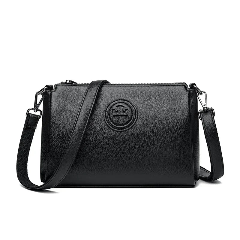 Versatile PU Leather Crossbody Bag – Solid Color Crossbody Bag
