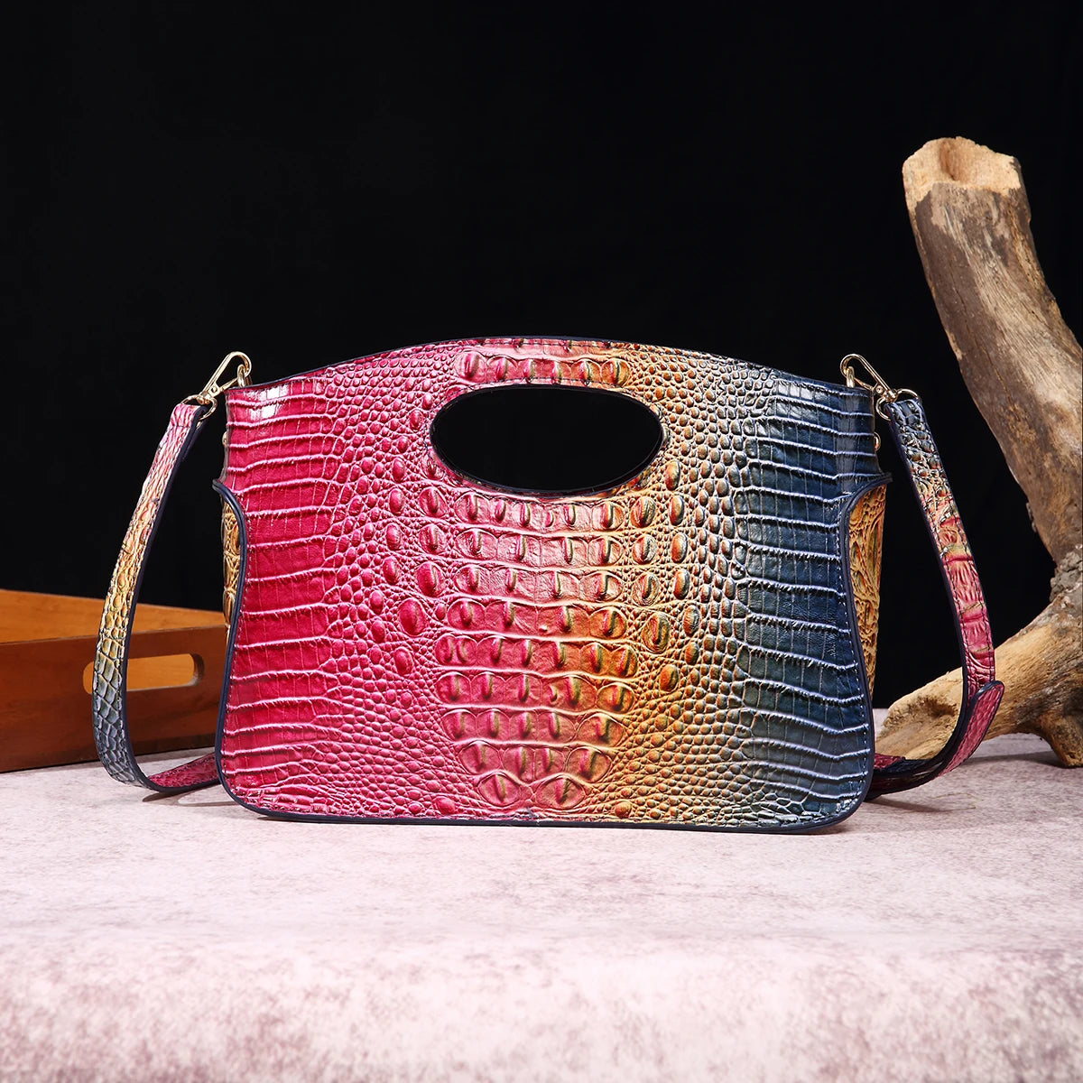 Crocodile Pattern Crossbody Bag – Vintage Shoulder Handbag & Luxury Clutch Purse