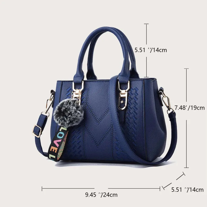 Fashion Leather Embroidery Handbag-Casual Messenger Bag