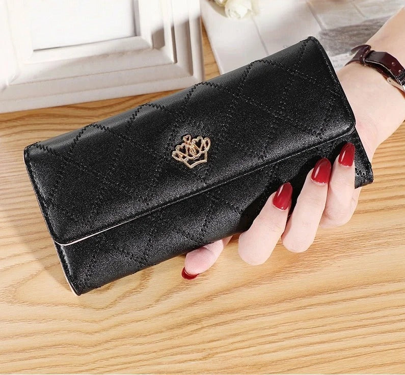 Plaid PU Leather Long Wallet