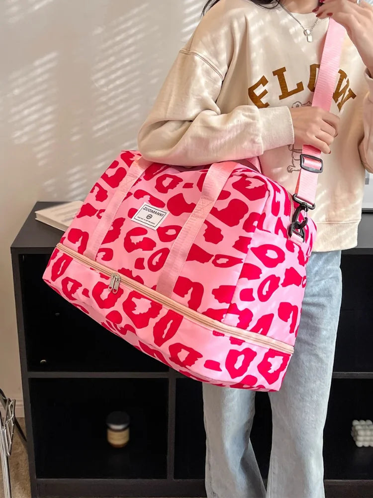 Stylish Animal Print Duffel Bag – Waterproof Nylon Bag