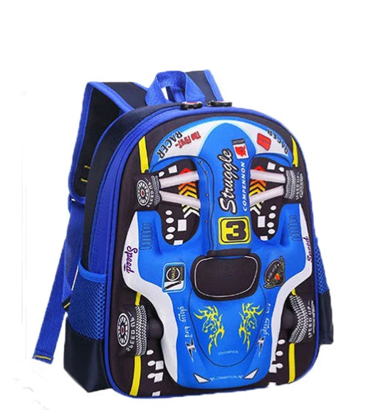 3D Car Design Waterproof Backpack for Preschool & Primary Kids
