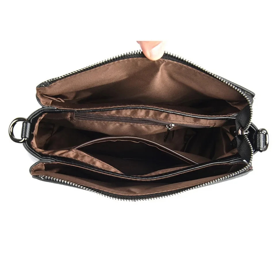 Versatile PU Leather Crossbody Bag – Solid Color Crossbody Bag