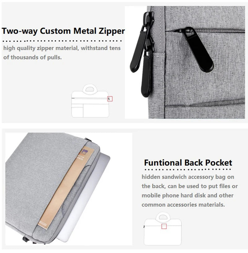 Water-Resistant Universal Laptop Sleeve 11–15.6 Inch – Portable Handbag