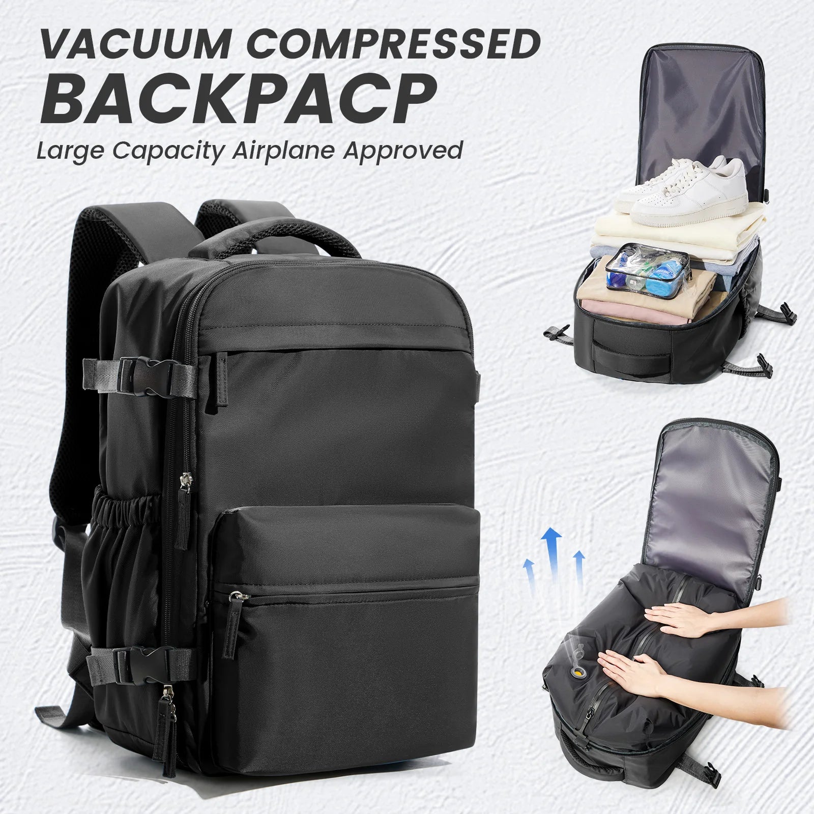 Air Compression Travel Bag – 15.6” Laptop Backpack