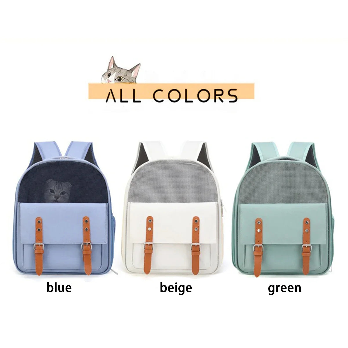 Lightweight Cat Carrier – Oxford & Mesh Backpack with Comfortable Straps