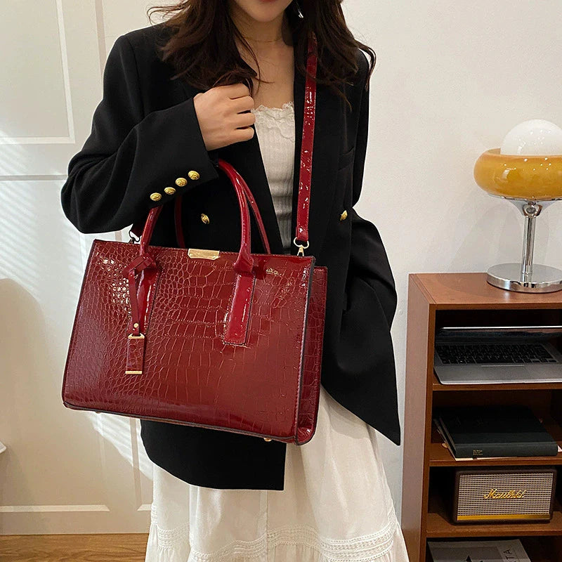 Stylish PU Leather Crossbody Tote-Large Capacity Shoulder Bag