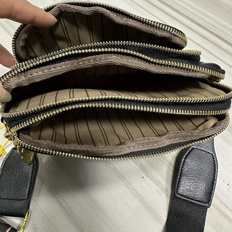 Versatile Argyle Design Bag –Casual PU Leather Crossbody