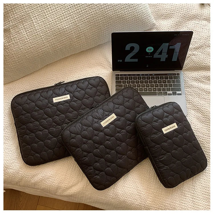 Cute Puffy Laptop & Tablet Sleeve Bag – MacBook Air 13, 13-14", 15-16" Notebook Pouch