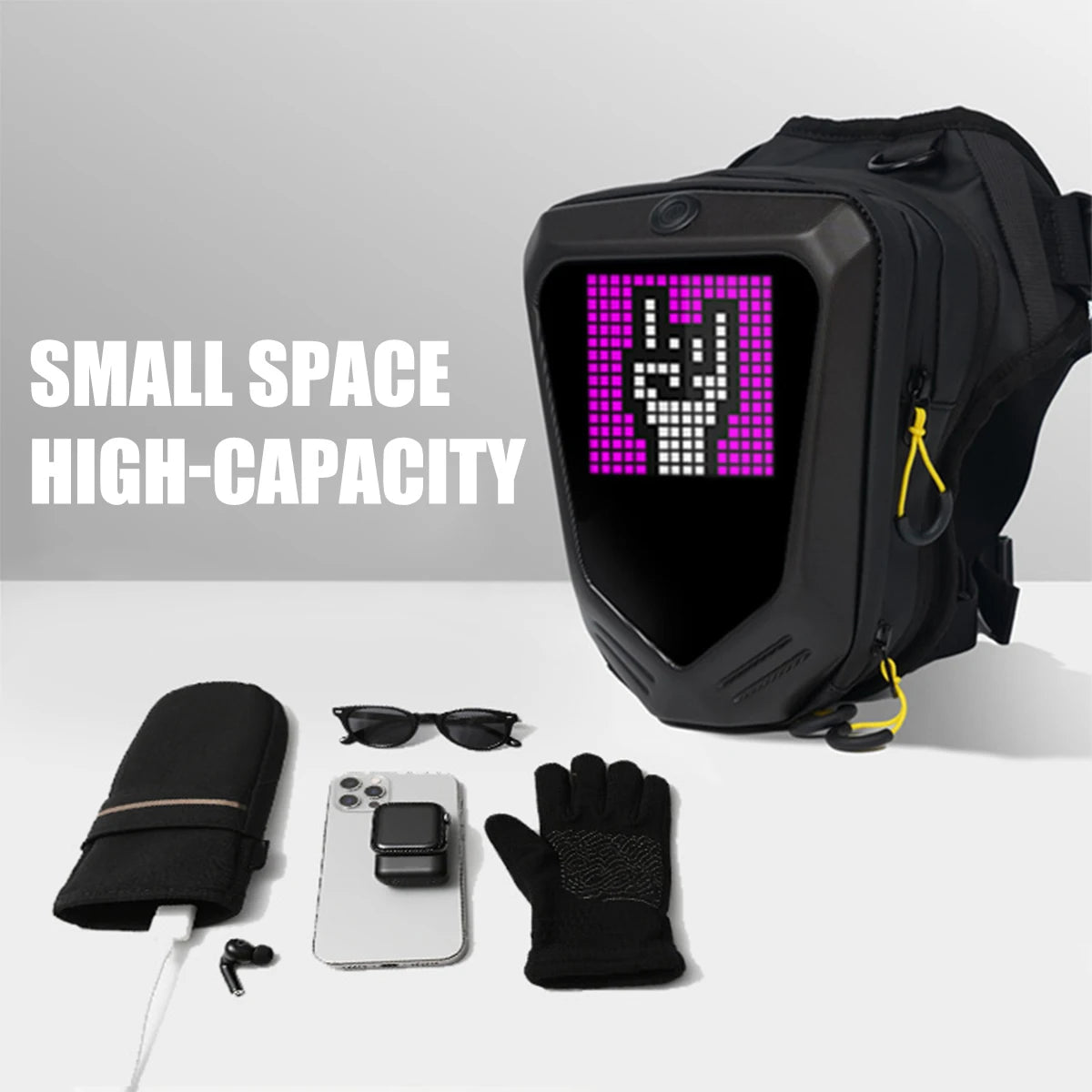 Waterproof LED Motorcycle Thigh Bag – Cycling Waist Pouch with Screen