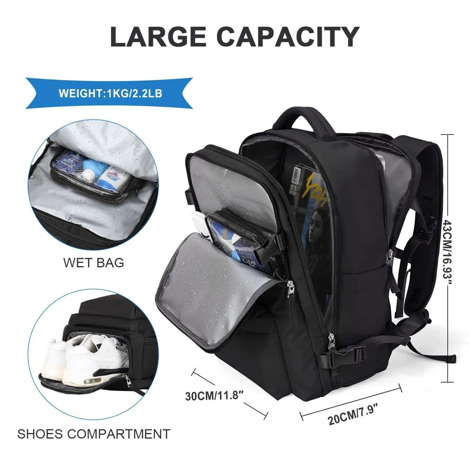 Waterproof Cabin Travel Backpack – 30L Travel Backpack
