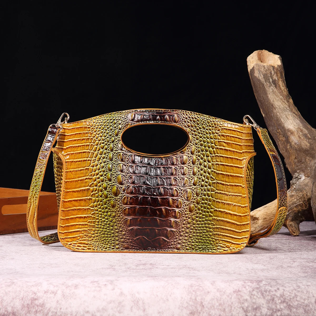 Crocodile Pattern Crossbody Bag – Vintage Shoulder Handbag & Luxury Clutch Purse