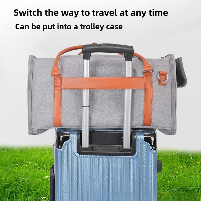 Multifunctional Cat Carrier with Trolley – Large Capacity, Foldable & Breathable Pet Bag