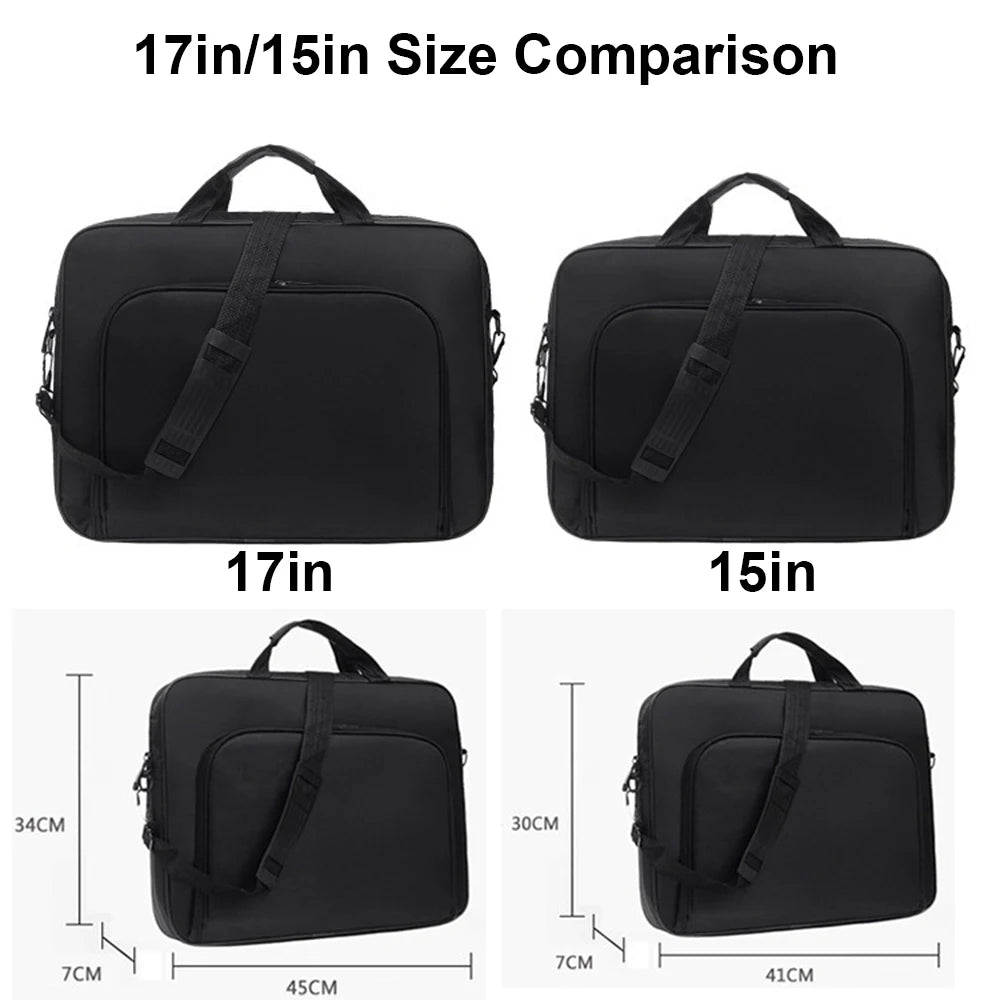 15.6–17 Inch Laptop Bag – Business Nylon Shoulder Briefcase with Zipper & Anti-Theft Design