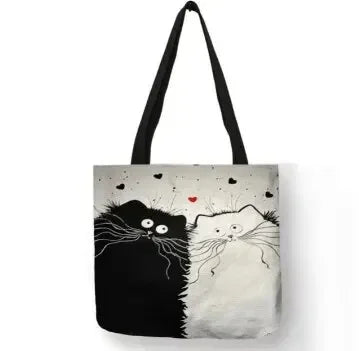 Animal Print Eco Tote – Sustainable Cat Canvas Bag for Women