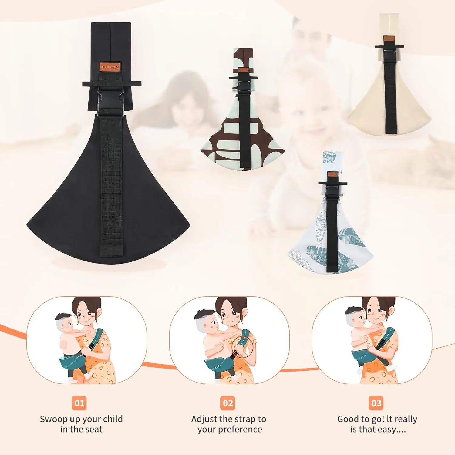 Soft Baby Carrier for Newborns with Waist Stool-Four-Seasons Universal Infant Sling