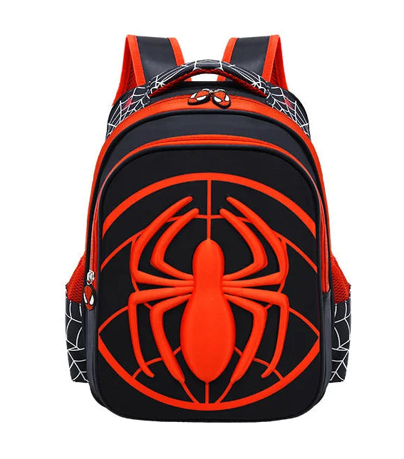 Kids Cartoon Spider Backpack - Durable Primary School Bag Set