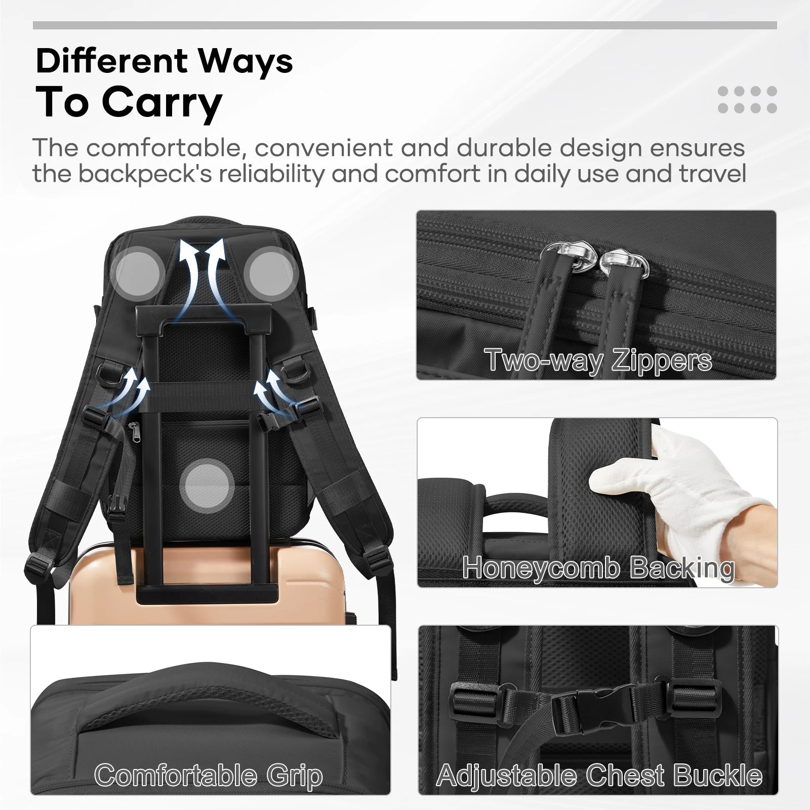 Lightweight Compression Travel Backpack – Cabin Luggage Size