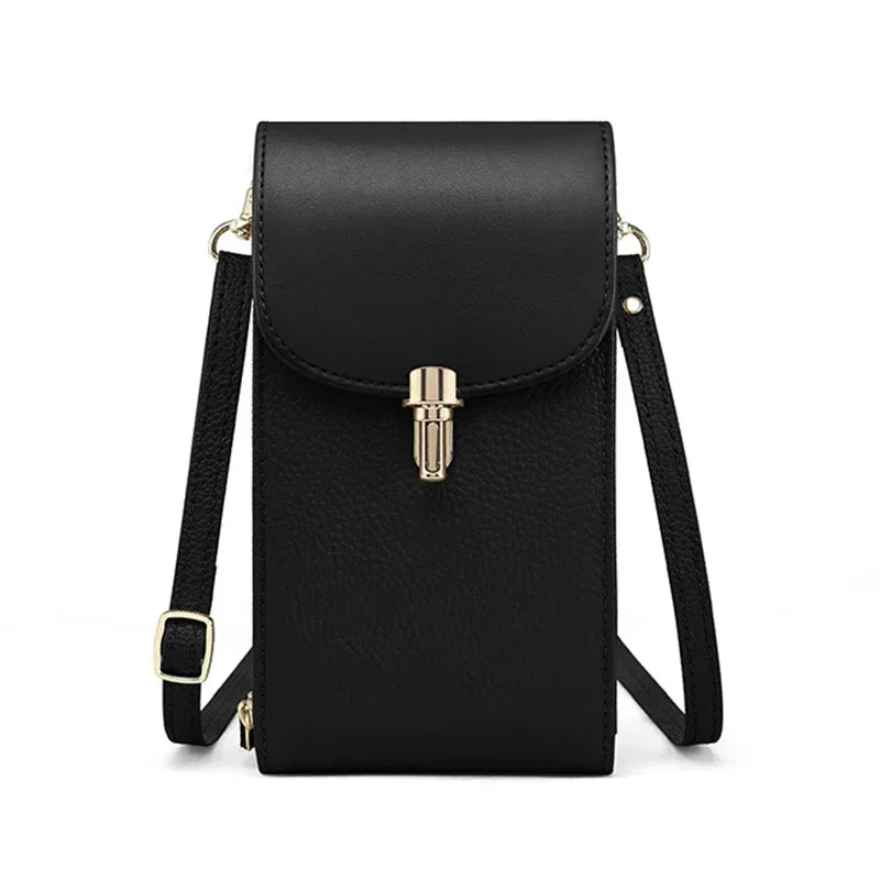 Compact Leather Crossbody Bag – Phone Wallet Bag