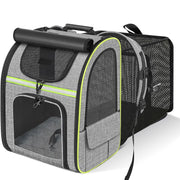 Expandable Cat Carrier Backpack with Shade Cover – Breathable Mesh Pet Travel Backpack
