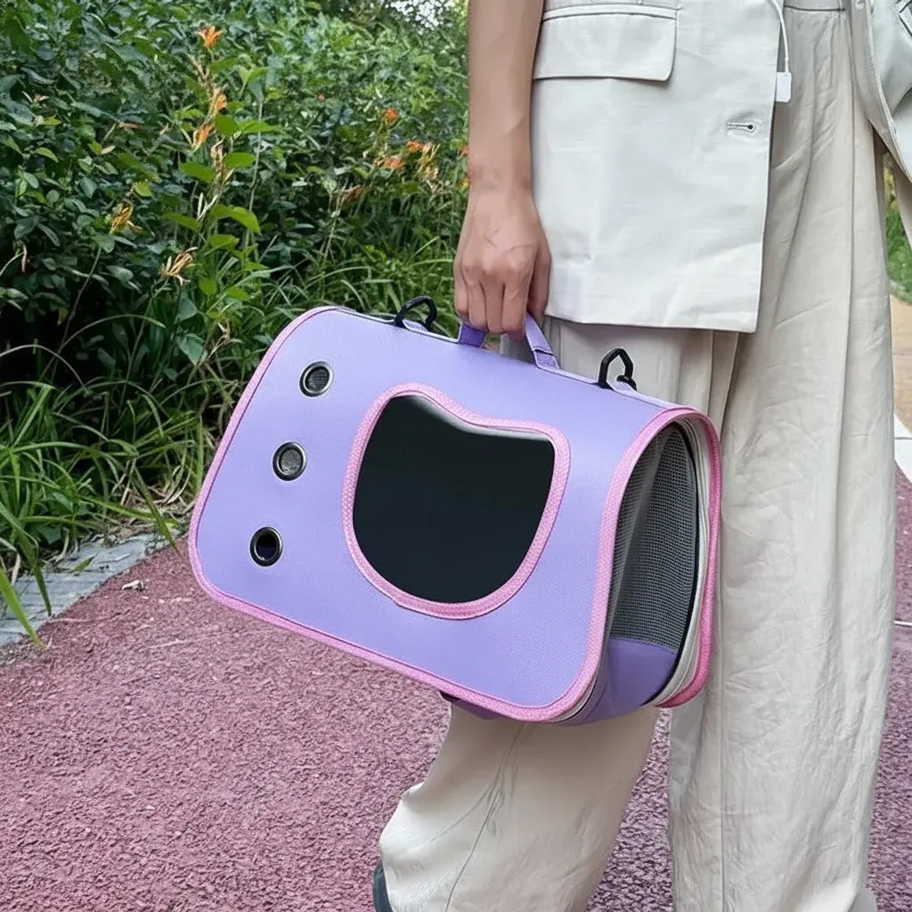 Portable Pet Carrier Bag – Foldable Shoulder Travel Bag for Cats