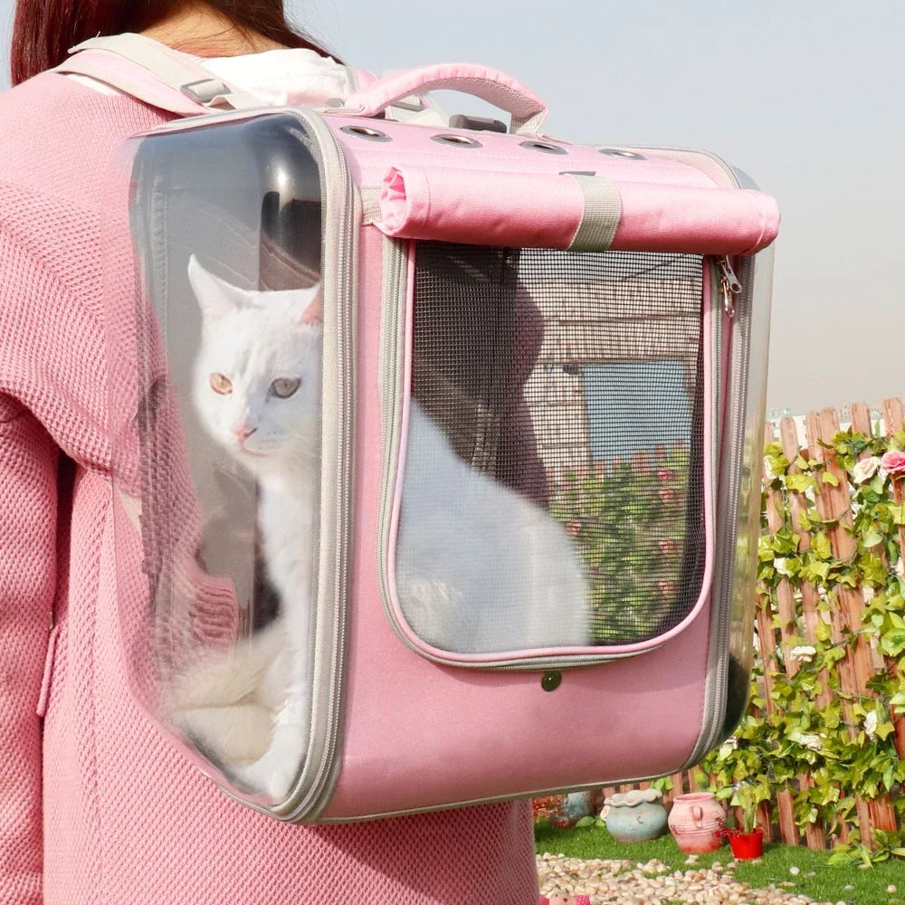Portable Shoulder Cat Bag – Large Capacity Breathable Transparent Pet Carrier